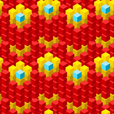 Geometrik küplerle kusursuz desen renkli süsleme