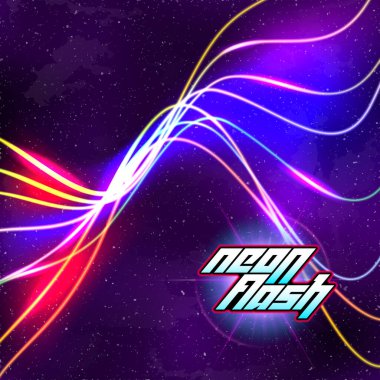 80 'lerin tozlu vhs tarzına sahip Neon çizgileri Yeni Retro Dalga arkaplanı