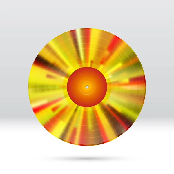 Disco Vinilo Colorido Disco Pulgadas Con Ranuras Brillantes — Vector de stock