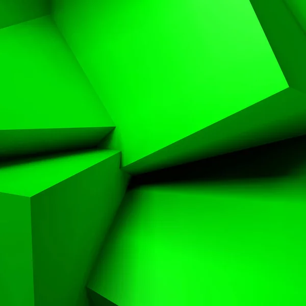Abstraktní Geometrické Pozadí Realistickými Překrývajícími Zelenými Kostkami — Stockový vektor