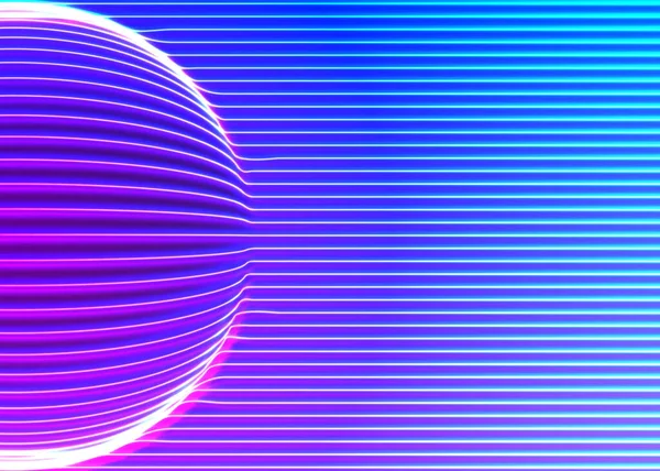 Neon Linien Hintergrund Mit Glühenden 80Er Retro Dampfwelle Stil — Stockvektor