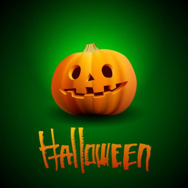 Cadılar Bayramı kabağı oymalı, ürkütücü yüzlü ve harfli portre.