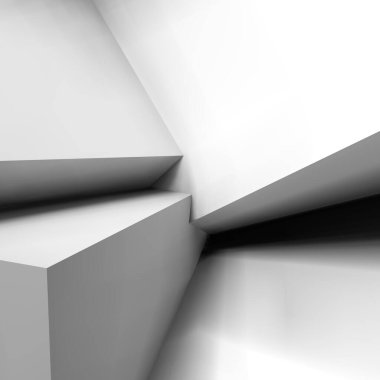 Gerçekçi üst üste binen beyaz küplere sahip soyut geometrik arkaplan