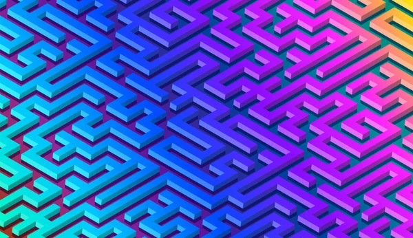 Modello Labirinto Sfondo Astratto Con Vibrante Labirinto Colorato Schermo Blocco — Vettoriale Stock