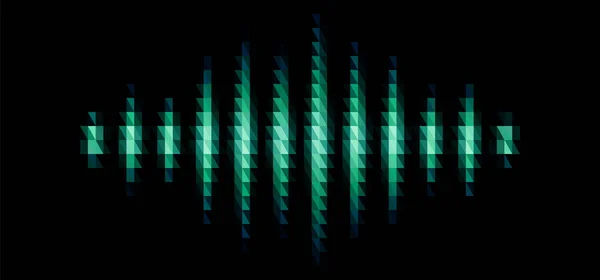 Forma Onda Sonido Brillante Verde Audio Música Con Filtro Luz — Vector de stock