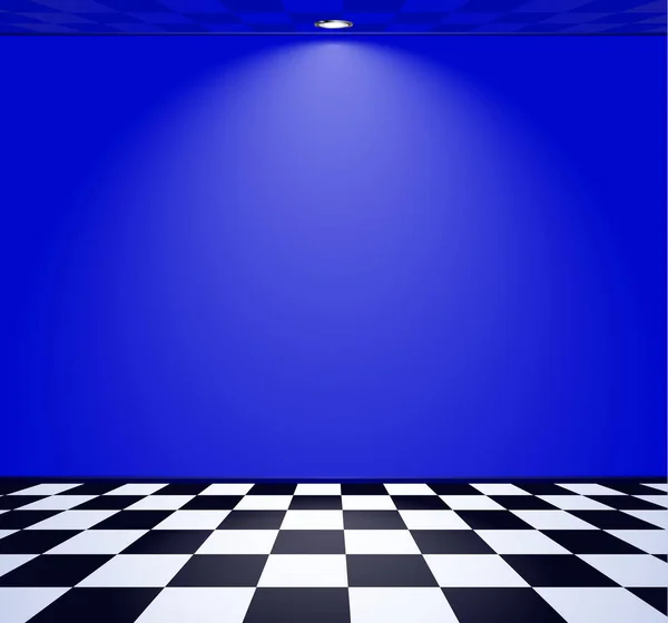 80S Στυλ Δωμάτιο Κύμα Ατμών Μπλε Τοίχο — Διανυσματικό Αρχείο