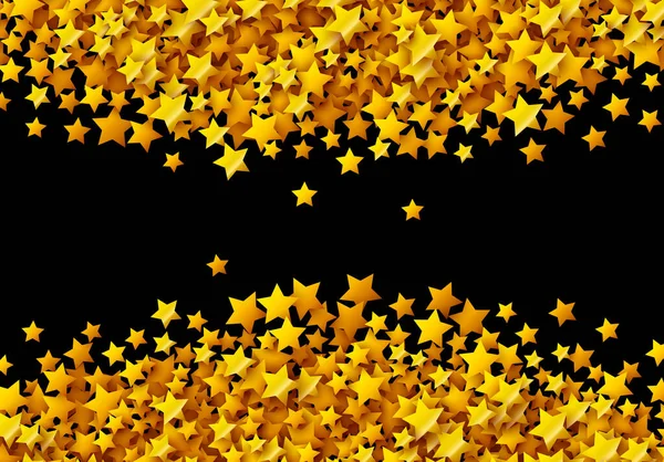 Kutlama Kartına Dağılmış Altın Yıldızlar — Stok Vektör