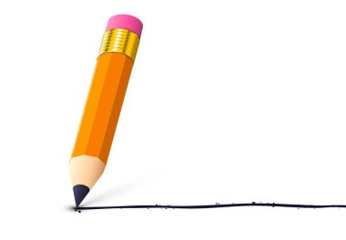 Okul temalı reklamlar için izometrik nesneli silgi ya da lastik gerçekçi simgeye sahip kalem