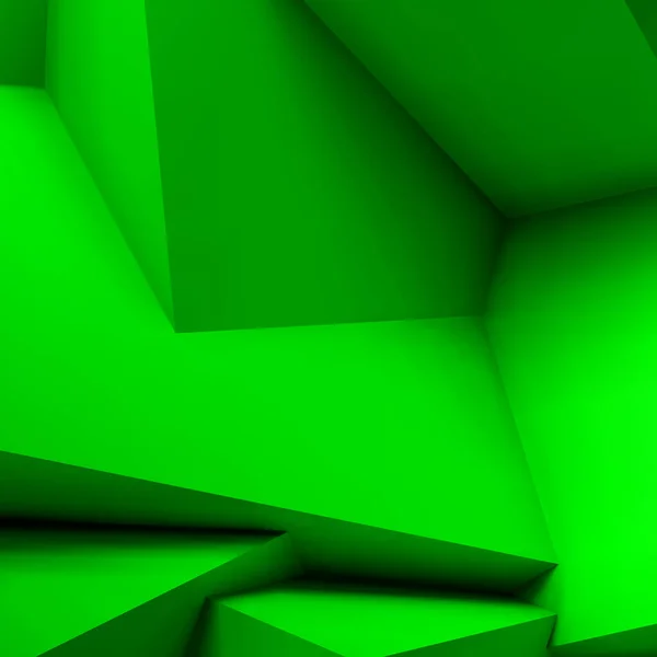 Fondo Geométrico Abstracto Con Cubos Verdes Superpuestos Realistas — Vector de stock