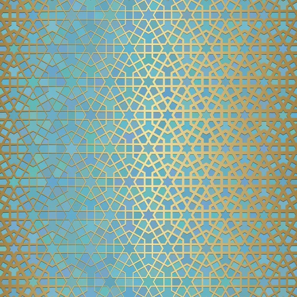 Fondo Abstracto Con Adorno Islámico Textura Geométrica Árabe Motivo Azulejos — Vector de stock