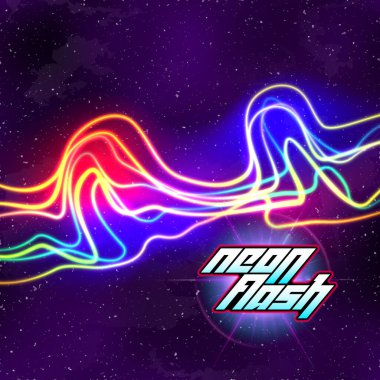 80 'lerin tozlu vhs tarzına sahip Neon çizgileri Yeni Retro Dalga arkaplanı