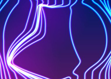 Parlak 80 'lerin geçmişe dönük buhar dalgası tarzıyla neon çizgileri