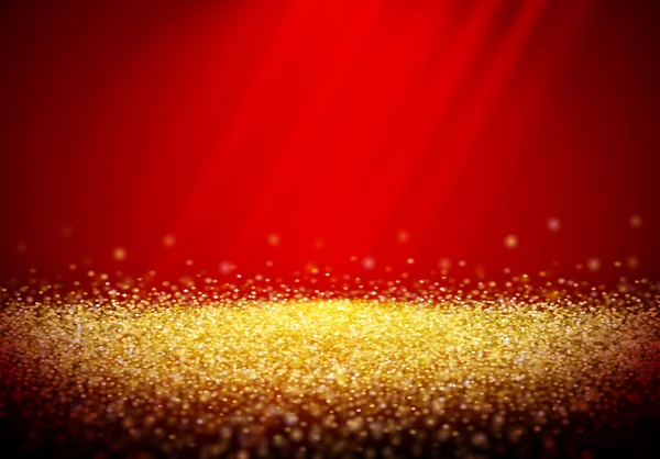 Golden Glitter Retro Achtergrond Met Abstracte Glanzende Lichtstralen Duisternis Van — Stockvector