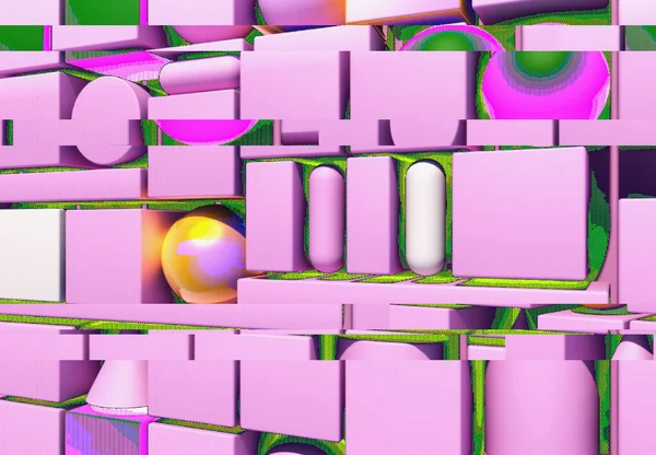 Abstract Achtergrond Met Figuren Kleurrijk Scherm Glitch Effect — Stockfoto