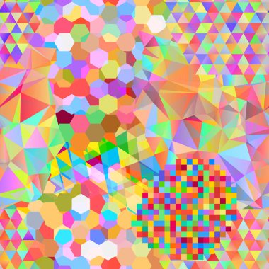 Gökkuşağı renginde parlak şekilli kusursuz desen