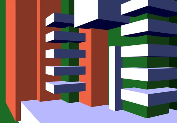 Arquitetura Fundo Com Composição Cubos Abstratos Estilo Minimalista — Vetor de Stock