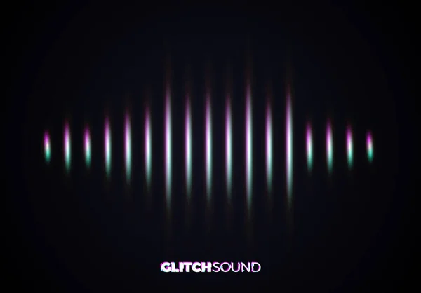 Onde Audio Sonore Avec Pics Volume Musique Effet Défaut Couleur — Image vectorielle