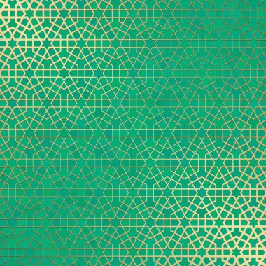 İslami süslemeli soyut arkaplan, Arap geometrik dokusu. Renkli arkaplanda boyalı cam tarzıyla altın kaplamalı motif.