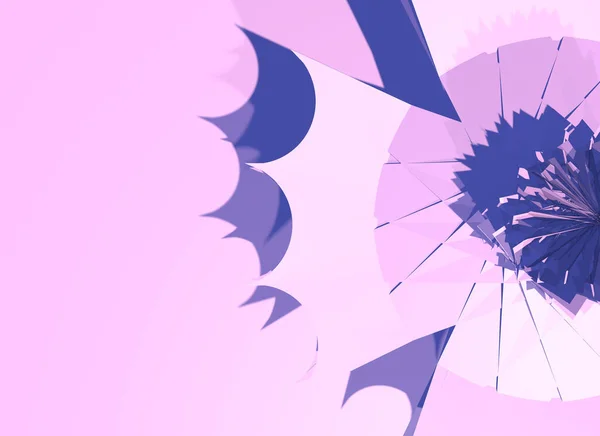 ピンクまたは紫の背景に科学とSf未来的なテーマを持つ鋭い混沌とした多角形構造を持つ抽象的な背景 3Dイラスト — ストック写真