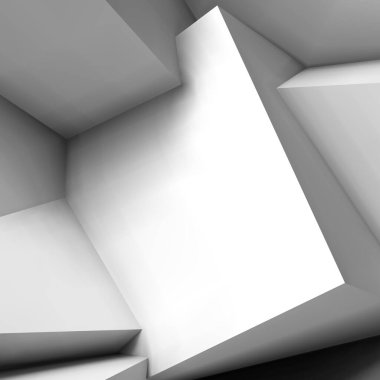 Gerçekçi üst üste binen beyaz küplere sahip soyut geometrik arkaplan