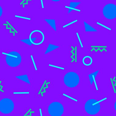 80 'lerin Memphis tarzına ve canlı psikedelik renklerine sahip kusursuz bir desen.