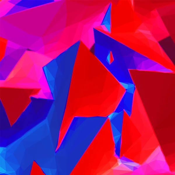 Abstrakter Hintergrund Mit Bunten Blauen Und Roten Dreieckigen Formen — Stockvektor