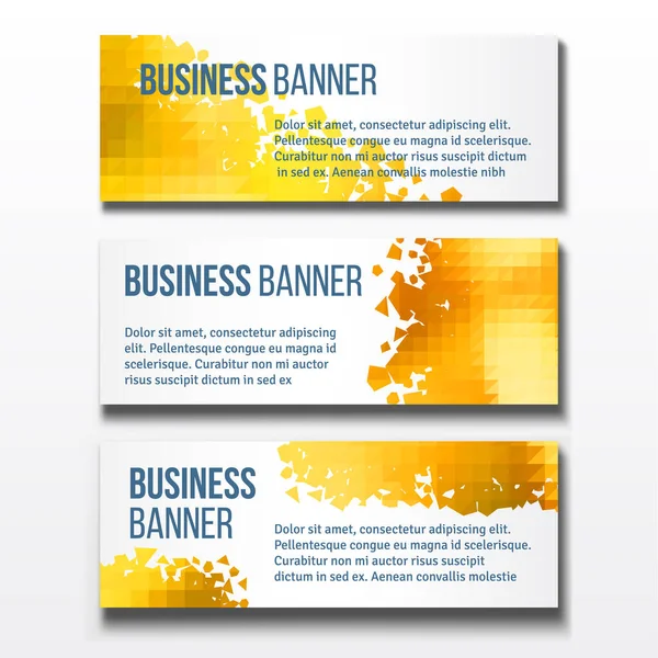 Conjunto Três Modelos Banners Negócios Horizontais — Vetor de Stock