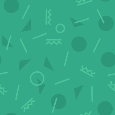 80 'lerin memphis stili ve tek ton renklerine sahip kusursuz desen