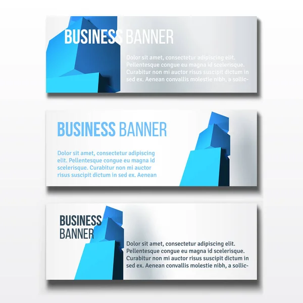 Σύνολο Τριών Οριζόντιων Επιχειρηματικών Προτύπων Banners — Διανυσματικό Αρχείο