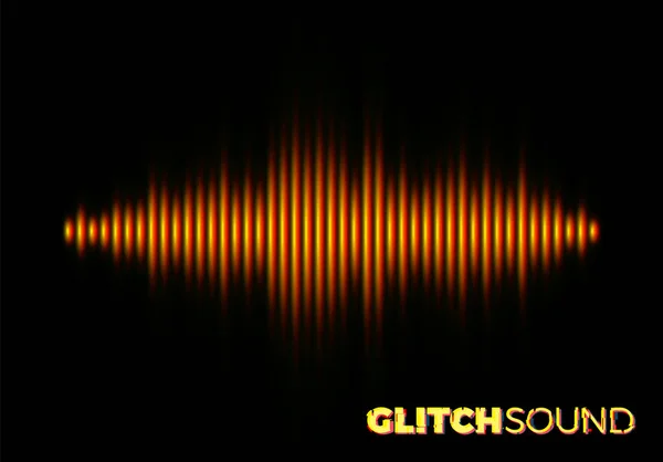 Onda Audio Sonora Con Picchi Volume Musicale Effetto Glitch Colore — Vettoriale Stock