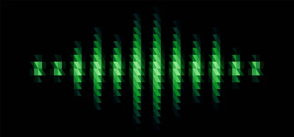 Forma Onda Sonido Brillante Verde Audio Música Con Filtro Luz — Vector de stock