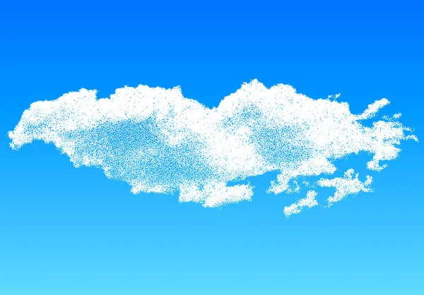 Wolke Aus Verstreuten Punkten Blauen Himmel Dotwork Illustration — Stockvektor