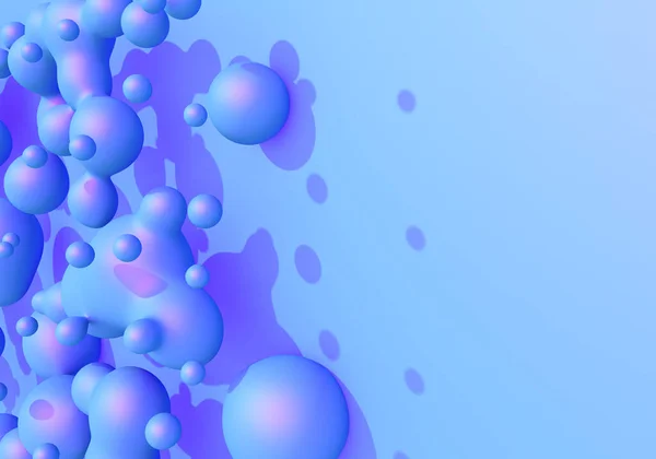 青い液体と紫色の液体の降下を持つ抽象的な背景 — ストック写真