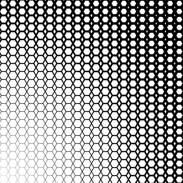 Fond Avec Dégradé Grille Hexagonale Monochrome — Image vectorielle