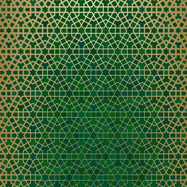 Absztrakt Háttér Iszlám Díszítéssel Arab Geometrikus Textúrával Arany Bélelt Csempe — Stock Vector