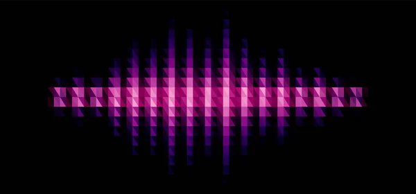 Ljud Eller Musik Lila Glänsande Ljud Vågform Med Triangulära Ljusfilter — Stock vektor