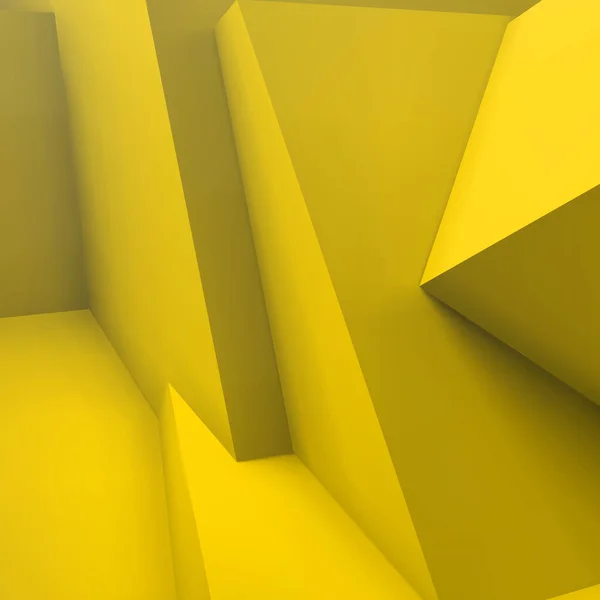 Abstrakter Geometrischer Hintergrund Mit Realistisch Überlappenden Gelben Würfeln — Stockvektor