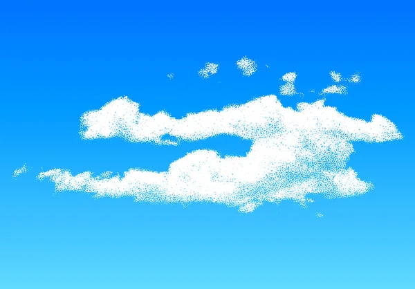 Nube Hecha Puntos Dispersos Cielo Azul Ilustración Puntos — Vector de stock