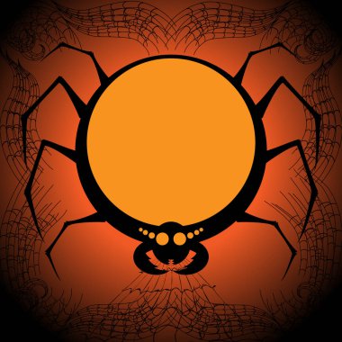 Örümcek ve web ile Korkunç halloween çerçeve