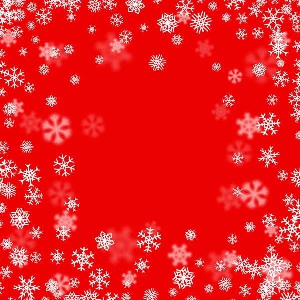 Navidad Nieve Fondo Estacional Con Copos Nieve Dispersos Cayendo Invierno — Vector de stock