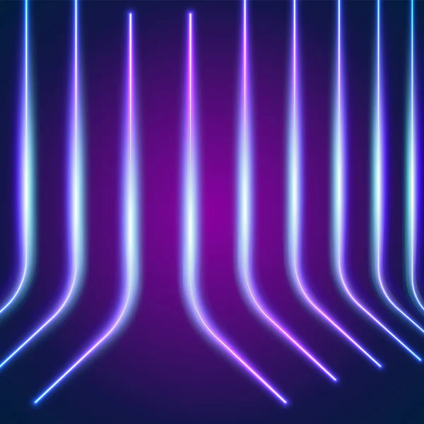 Jasné Neonové Čáry Pozadí Laserem Stylu Let — Stockový vektor