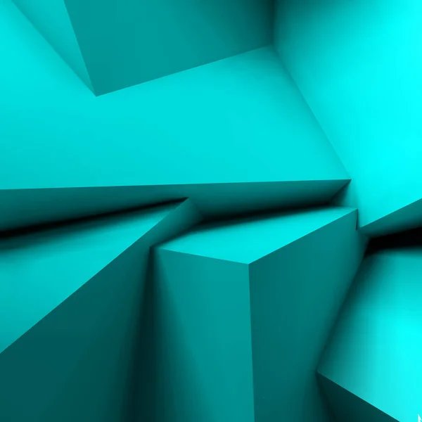 具有现实的重叠蓝色立方体的几何背景 — 图库矢量图片
