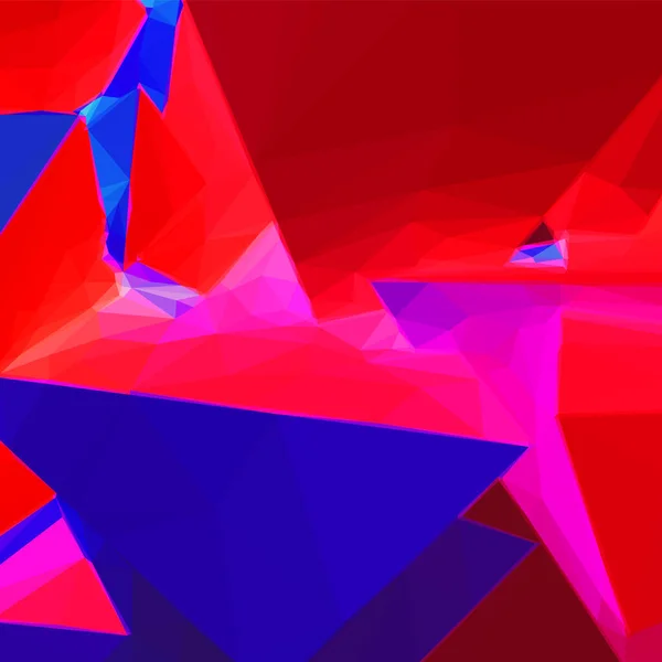 色彩艳丽的蓝色和红色三角形背景 — 图库矢量图片