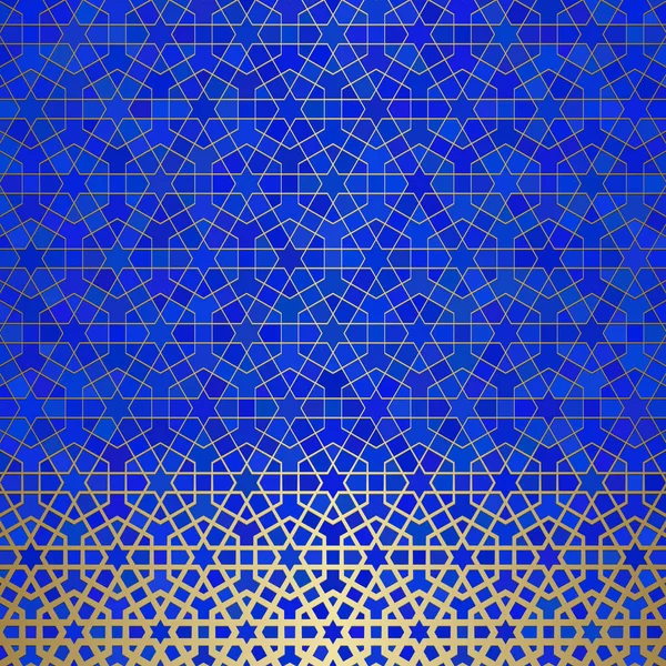 Abstrakt Bakgrund Med Islamisk Prydnad Arabisk Geometrisk Konsistens Gyllene Fodrad — Stock vektor