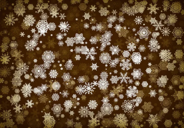 Vánoční Pozadí Nebo Karta Ručně Kreslené Sněhové Vločky Padající Pozvání — Stockový vektor