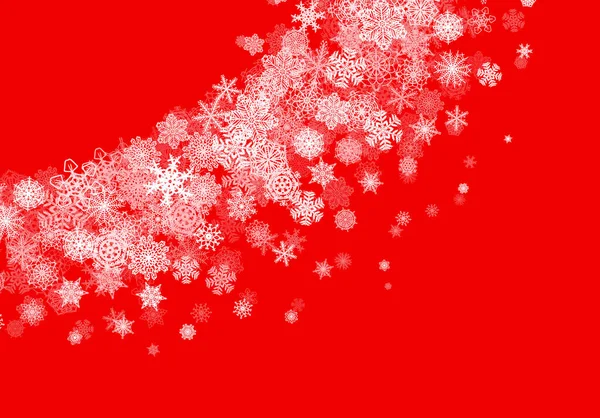 Fondo Temporada Nieve Navidad Con Copos Nieve Dispersos Que Caen — Vector de stock