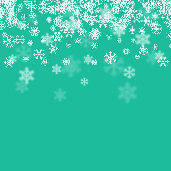 Navidad Nieve Fondo Estacional Con Copos Nieve Dispersos Cayendo Invierno — Vector de stock