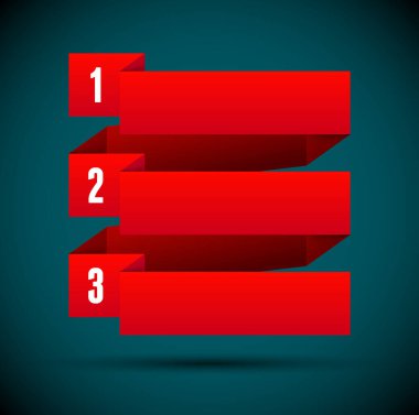 Infographic kırmızı spiral ile iş için kurdela sayılı