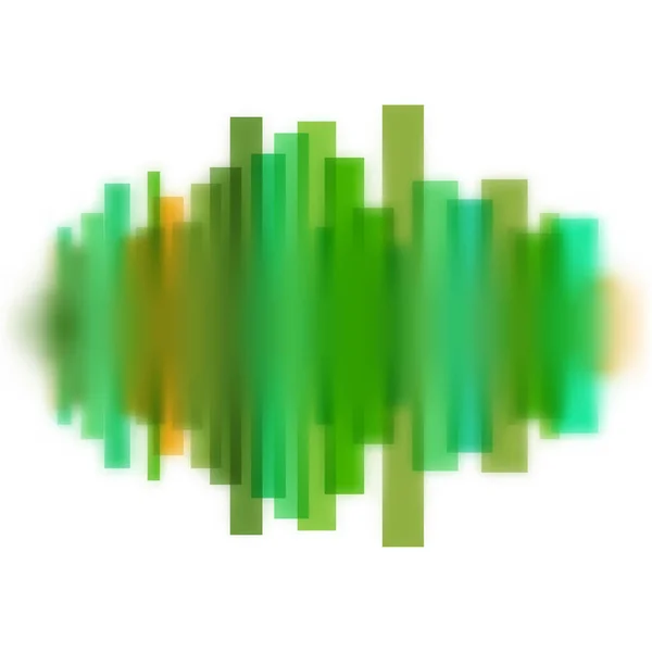 Blurred Vector Waveform Made Transparent Green Lines — Stock Vector