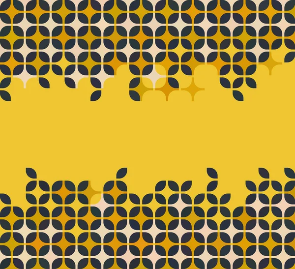 Žlutý Rám Opakujícím Vzorem Retro Bauhaus — Stockový vektor